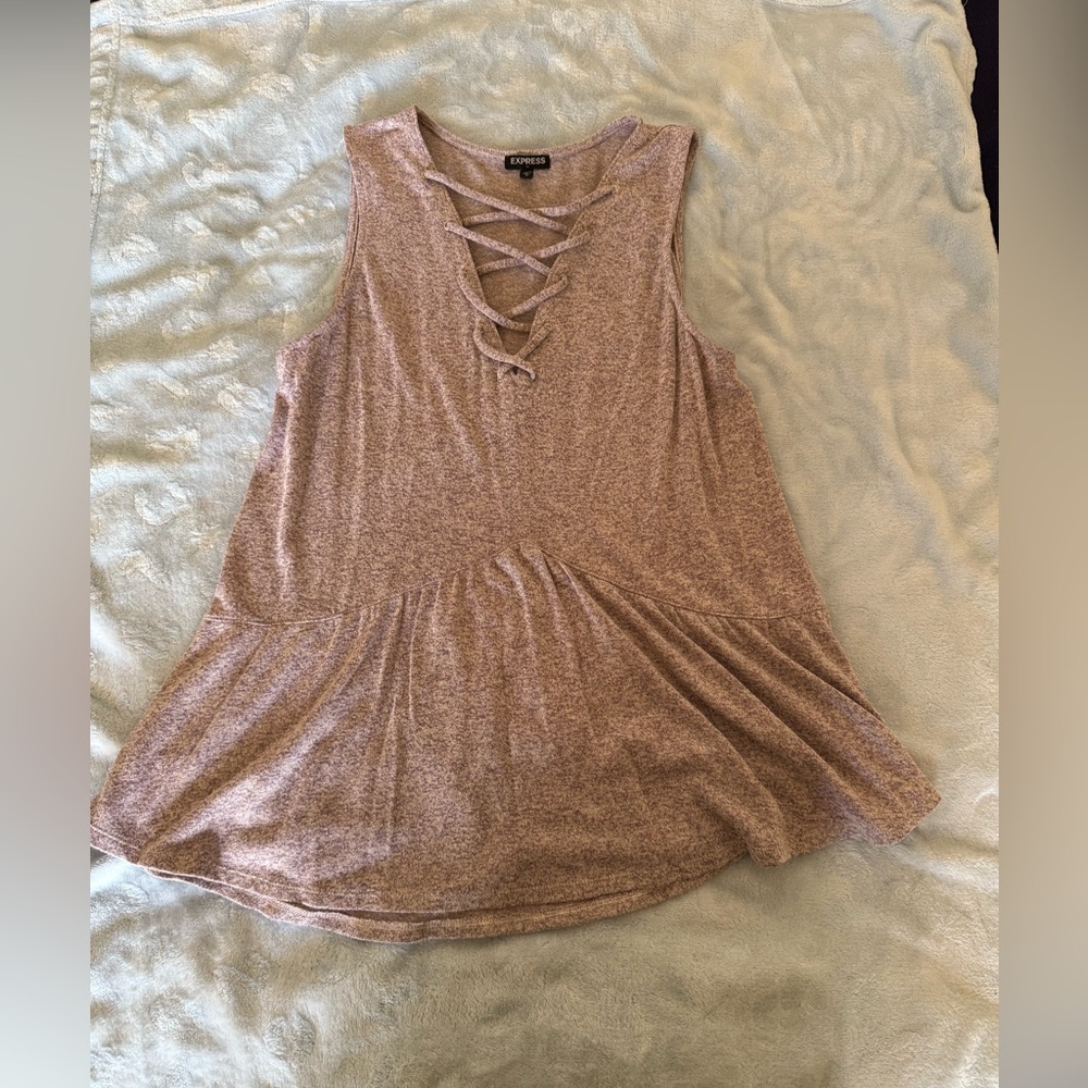 Express Women's Tan Sleeveless Top